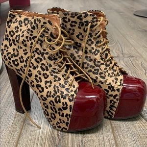cheetah heeled boots